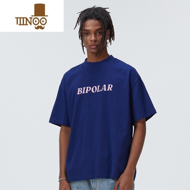 YANXU新LOGO胶印T恤美式高街复古国潮牌流行情侣短袖男款高清大图