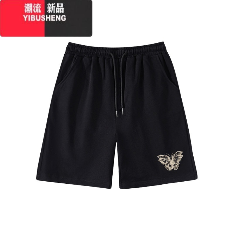 YIBUSHENG美式运动短裤女季高腰a字显瘦中裤潮牌宽松直筒休闲阔腿五分裤