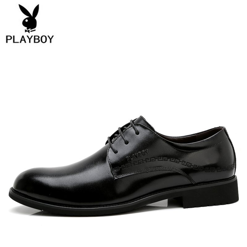 花花公子(playboy)男士休闲鞋1d14 花花公子男鞋真皮皮鞋男 商务休闲