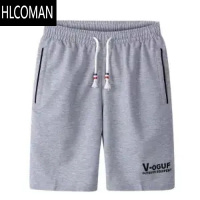 HLCOMAN短裤男士五分裤夏季速干休闲宽松中裤子外穿大裤衩沙衩夏 4XL130-145斤 浅灰