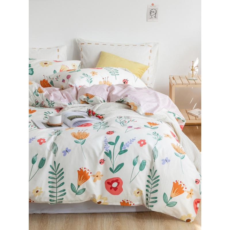 纯棉四件套加厚小香风北欧全棉1.8m米复古床单被套床上用品_187高清大图