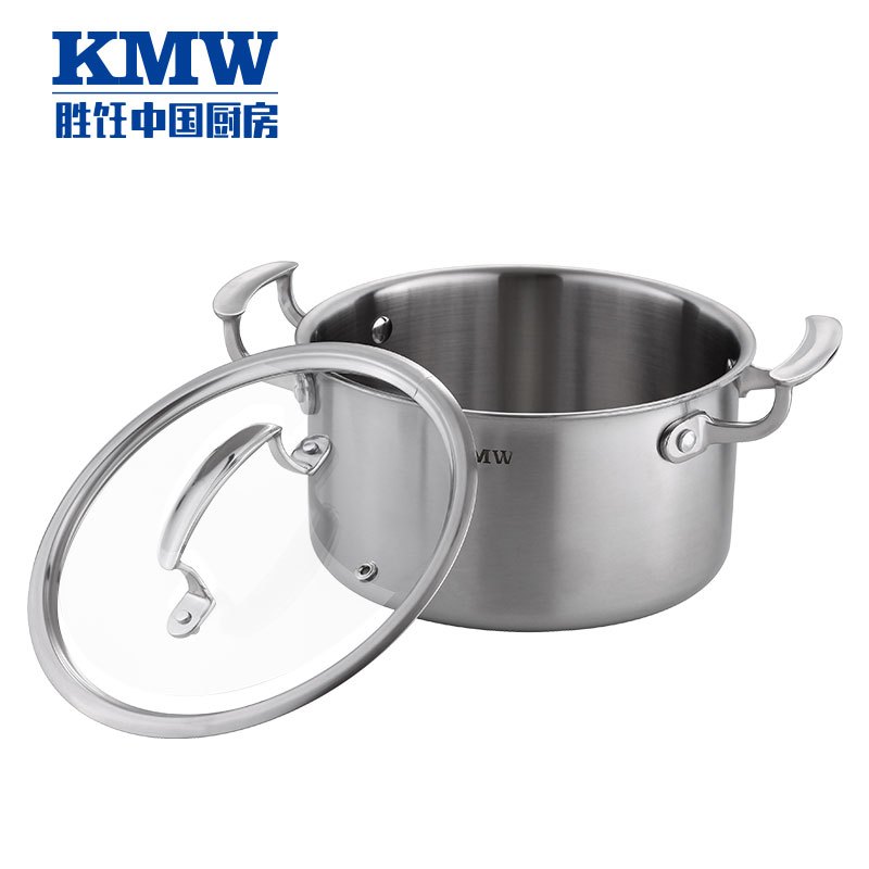 KMW晶致复合钢汤锅 优质304不锈钢加厚不粘汤锅煲厨房锅具24CM