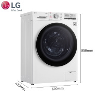 LG FCX90Y2W 9公斤AI变频直驱蒸汽洗全自动滚筒洗衣机470mm超薄机身 智能手洗奢华白