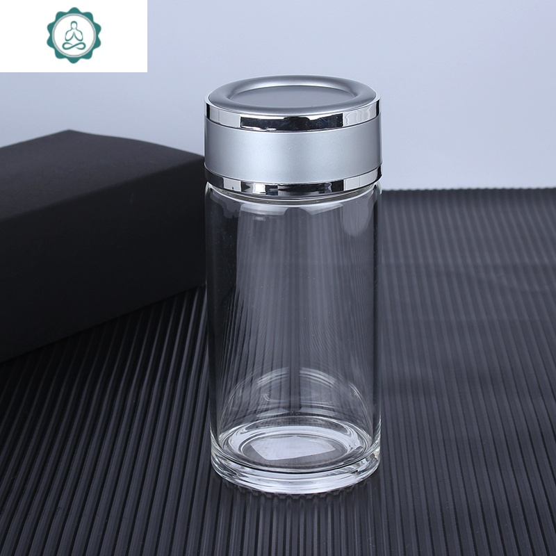 小水杯单层玻璃杯男女士加厚小容量泡茶杯透明小号小巧迷你封后银白盖