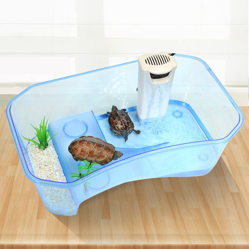 乌龟缸水陆缸龟缸家用养龟的专用缸养乌龟的盒子小型巴西龟饲养盒