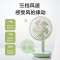 美的(Midea)电风扇家用风扇空气循环扇桌面小风扇手持迷你电扇便携小型宿舍轻音节能台扇 [台挂两用]TDG12B