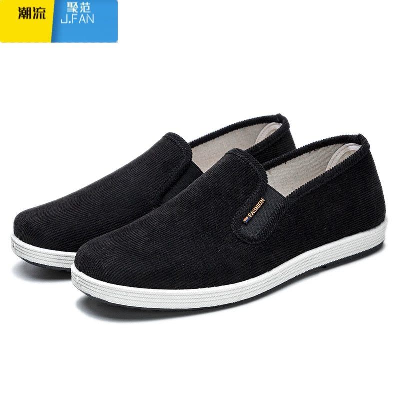 聚范老北京布鞋男条绒防滑平底休闲爸爸鞋百搭开车鞋工作透气防滑男鞋图片