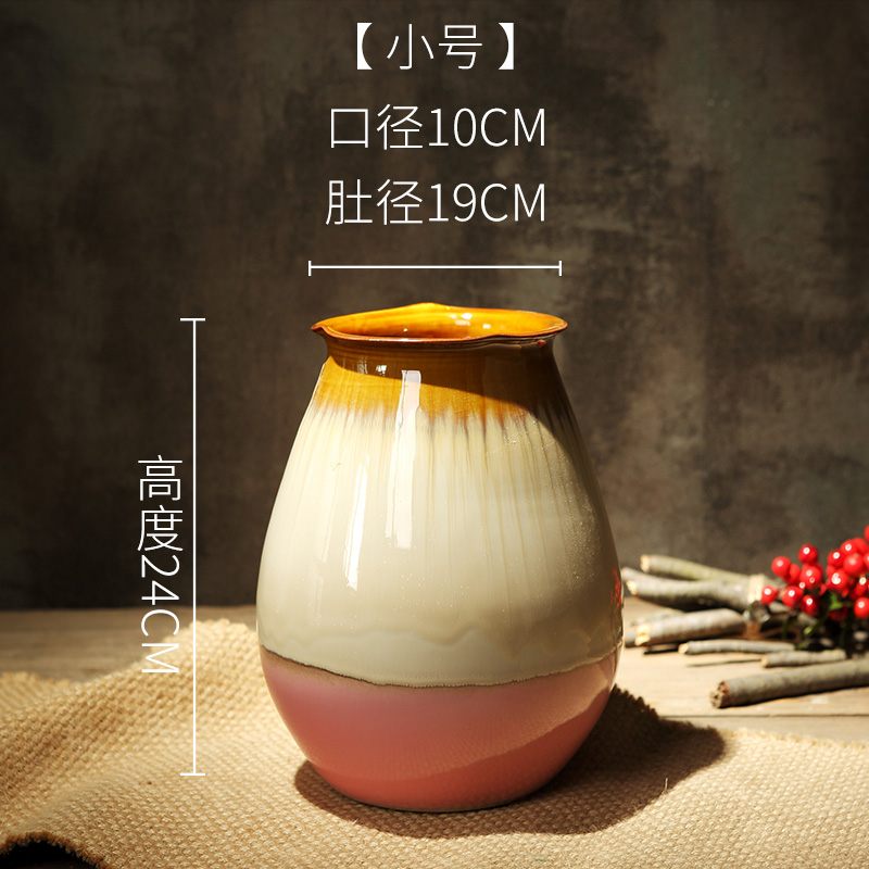 景德镇花瓶陶瓷粗陶罐插干花小清新客厅家居水培花盆餐桌装饰摆件 三维工匠 水滴瓶3号高清大图