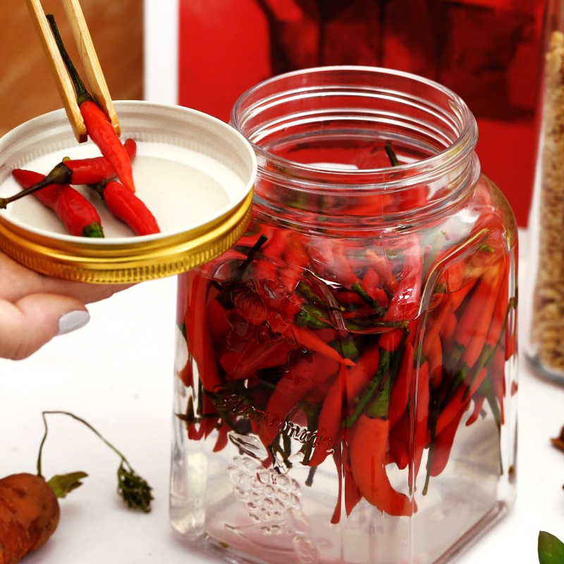 pasabahce帕莎帕琦 土耳其进口玻璃密封罐密封瓶茶叶罐泡菜果酱奶粉罐家用欧式储物罐1000ml两支装