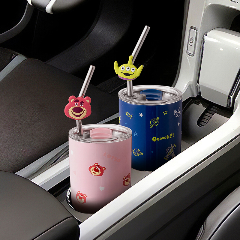 名创优品(miniso) wanju总动员系列茶具卡通杯身吸管钢杯550mL高清大图