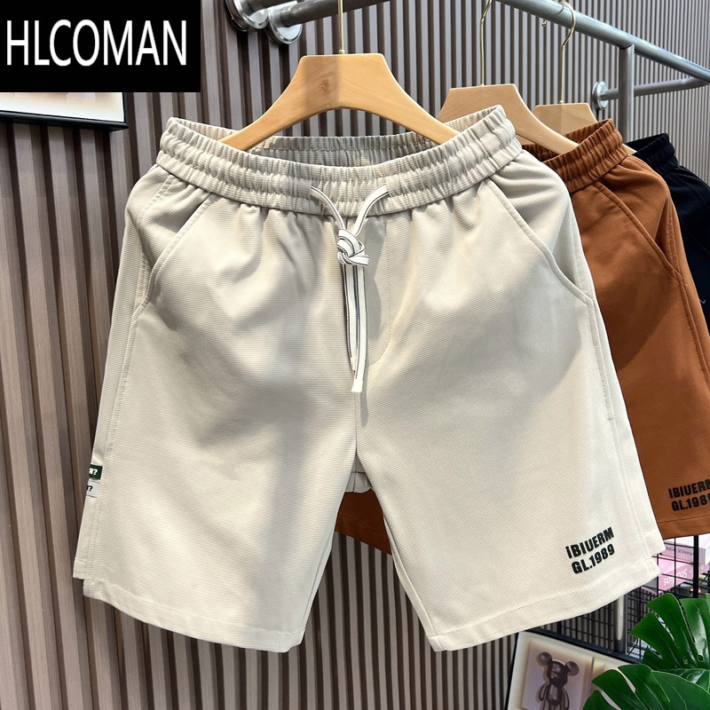 HLCOMAN美式复古短裤男夏季2025新款宽松潮牌休闲运动裤中裤潮流五分裤子