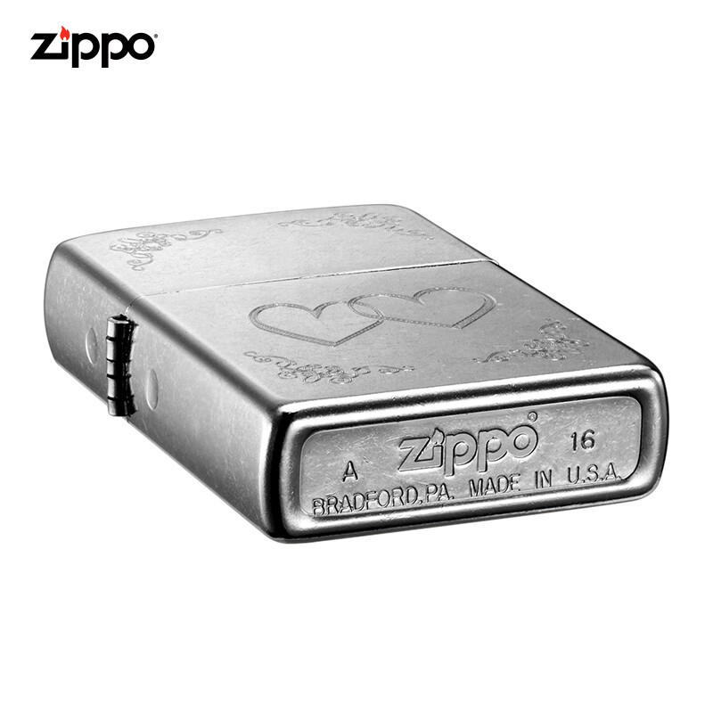 [苏宁自营]之宝zippo打火机正版防风情人节礼物盒24016心心相印情侣煤油
