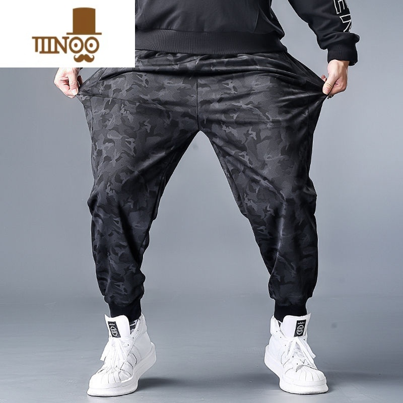 YANXU裤子男秋季大码男士运动裤加肥加大胖子男装2022新款休闲裤男裤子 迷彩色休闲裤 2XL125-140斤