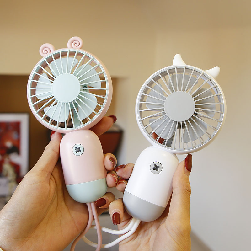 粉蓝可爱小风扇迷你usb可充电学生宿舍电扇手拿便携式随身手持电风扇