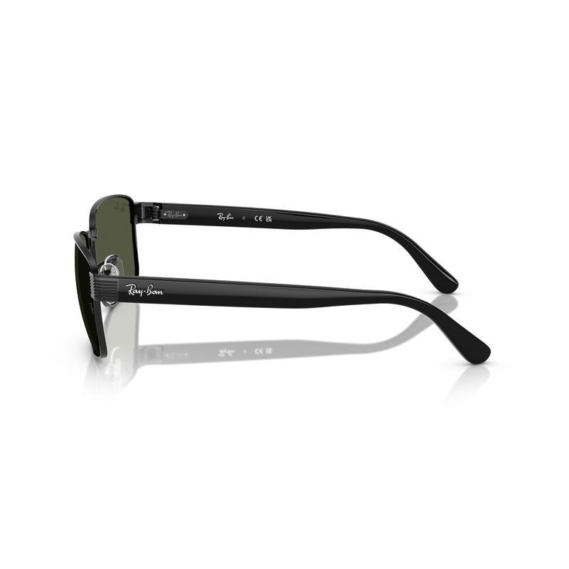 RayBan男士方形金属框太阳镜时尚深灰镜片休闲与正式场合皆宜