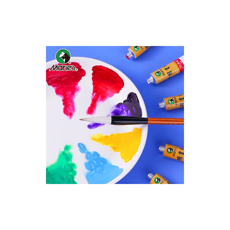 国画颜料12色24色36色初学者入门中国画山水墨画工具毛笔宣纸图片