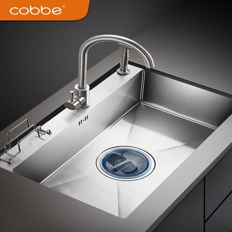 卡贝304不锈钢手工水槽家用加厚洗碗槽厨房菜盆洗菜盆单槽