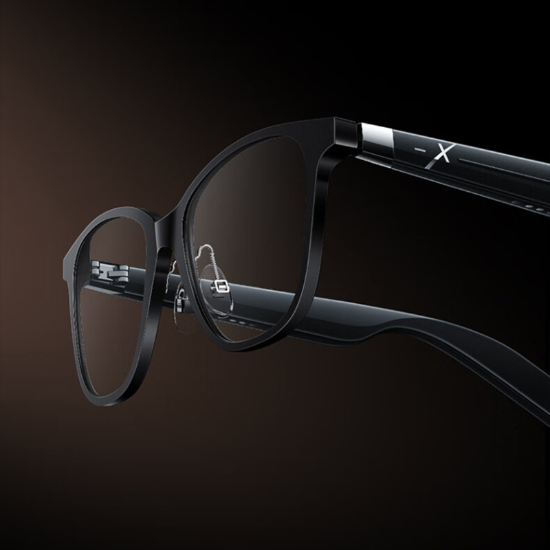 界环 AI智能眼镜非AR 实时翻译音频眼镜 无线蓝牙眼镜 方框猫眼款 曜石黑高清大图