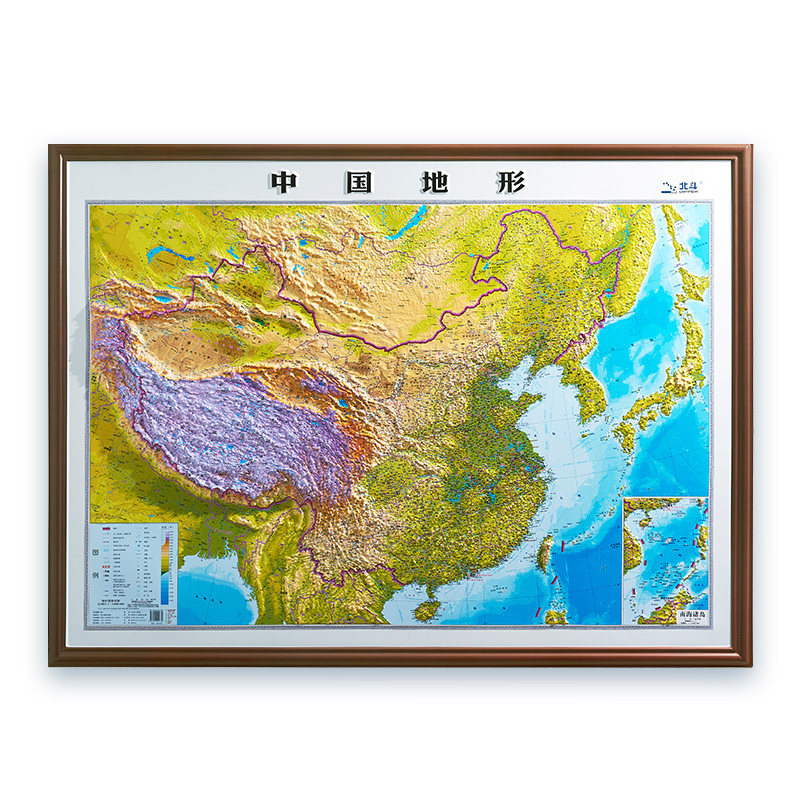 [正版]1350超大精雕版2024新版立体地图 中国地形 3d地形图立体凹凸