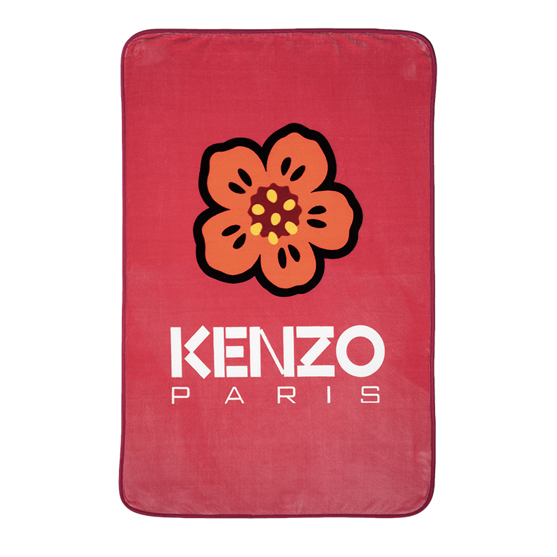 Kenzo 海棠花牛奶绒毯 玫粉 100*150cm KRT-026