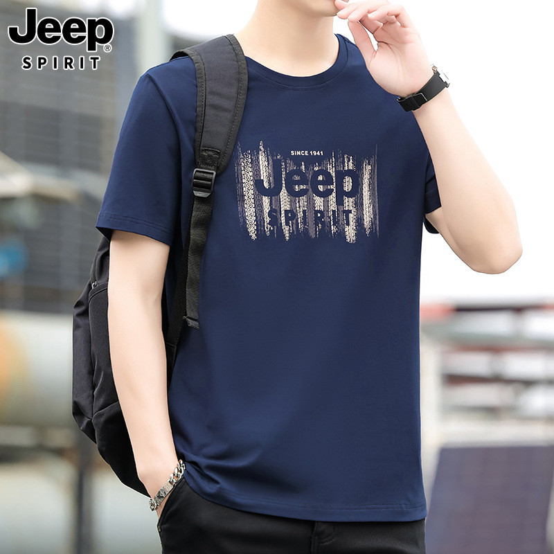 JEEP SPIRIT夏季运动休闲短袖男印花时尚T恤7066