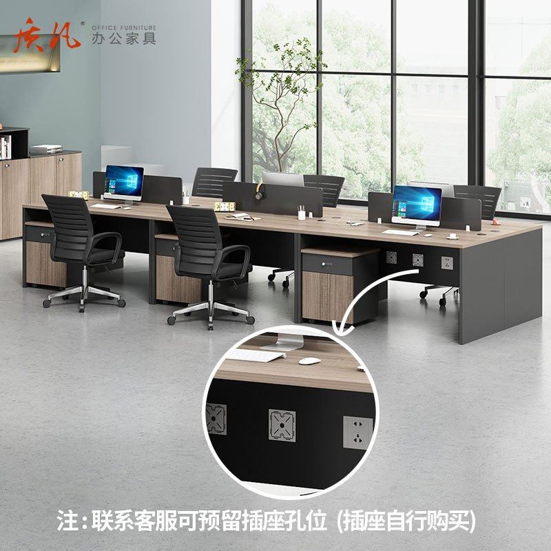 质凡 BGZ-Z01现代简约员工办公桌屏风卡位桌 1.2米单人位高清大图