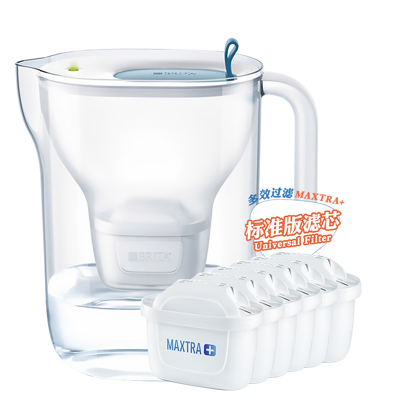 碧然德(BRITA)净水器设计师Style XL-YB家用滤水壶净水壶蓝色一壶7滤芯净水机
