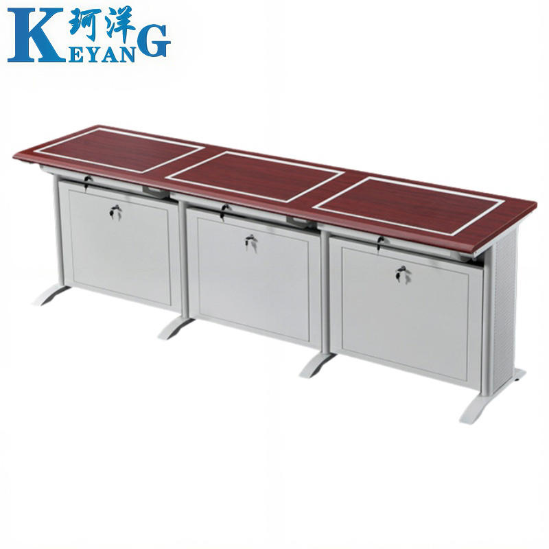 珂洋 翻转电脑桌 三人胡桃色 张高清大图