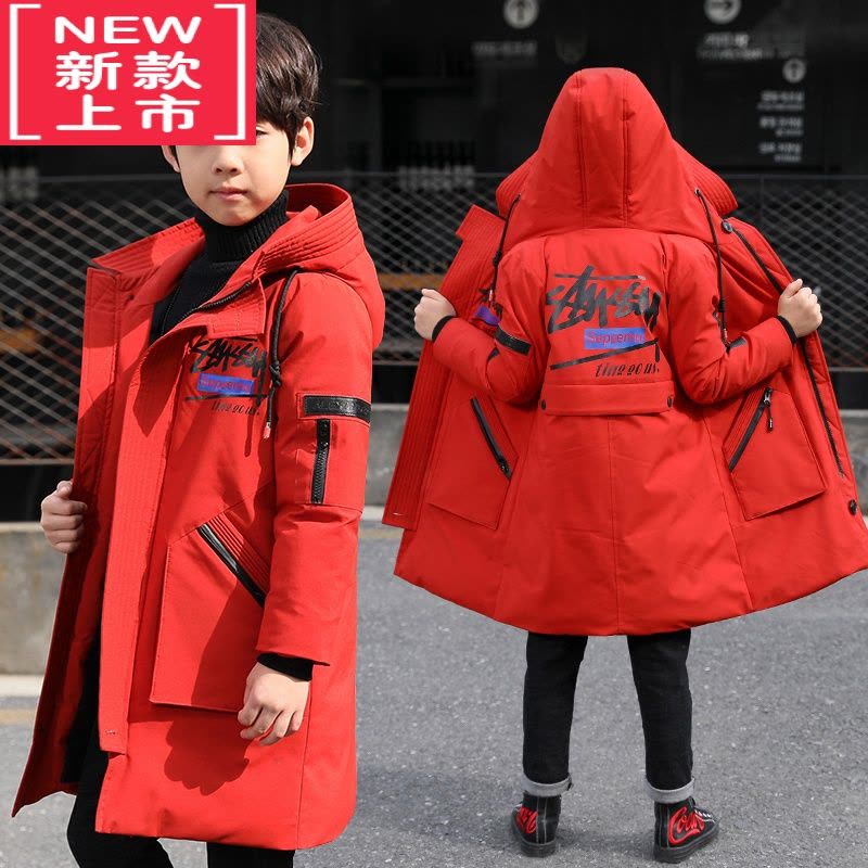 可莉允儿童装男童冬装棉衣外套2022新款中大童男孩中长款羽绒棉服洋气潮图片