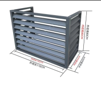 百叶窗铝合金空调外机保护罩铝格栅置物架通风口 三连环 灰色3匹三面110*80*60 cm（偏远地区不发货）不含安装