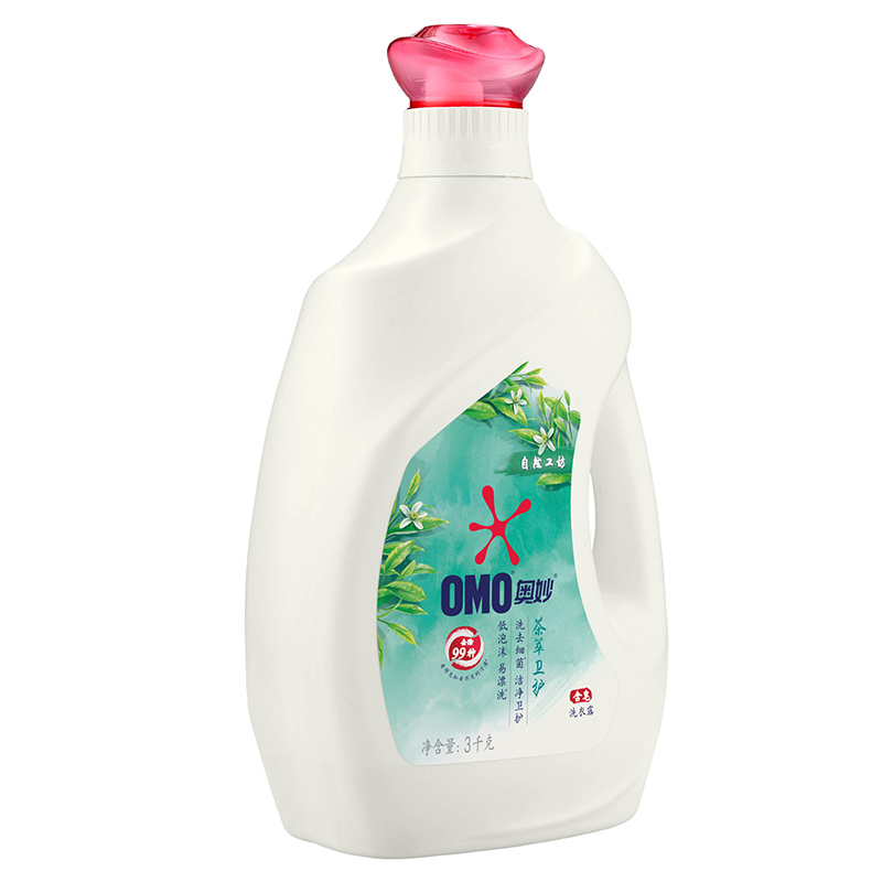 奥妙(OMO)洗衣液 自然工坊 茶萃卫护洗衣露 3kg 洗除细菌和PM2.5[联合利华]