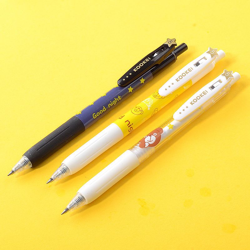 按动中性笔高颜值黑色05学生水笔韩国笔芯红刷题好看的笔