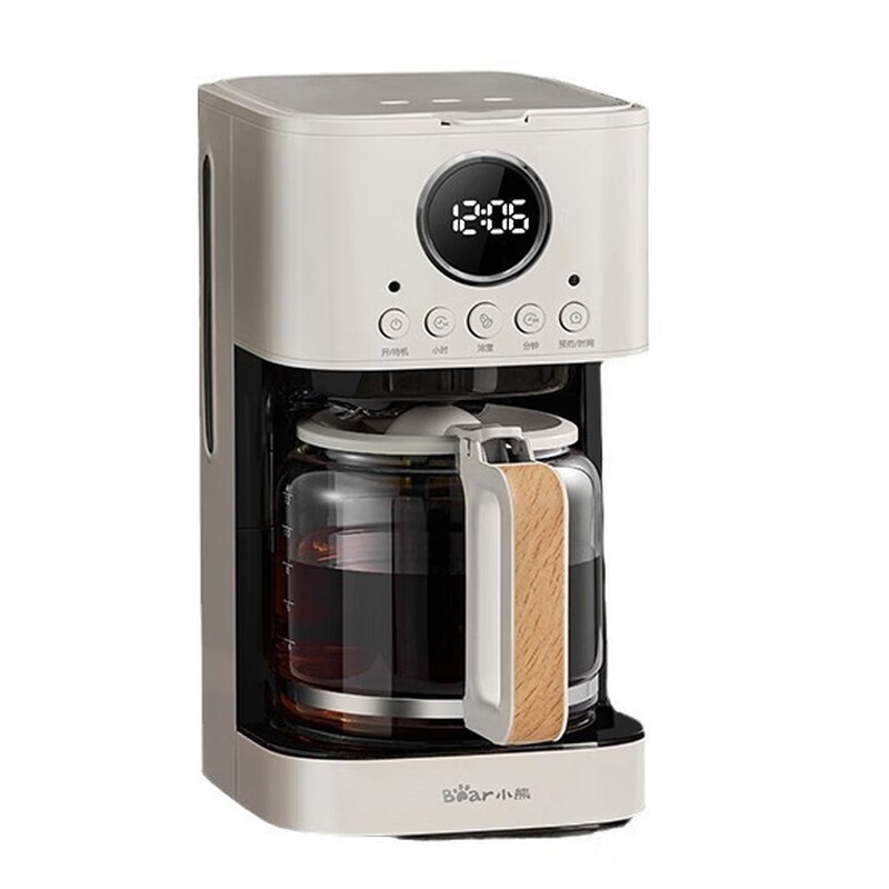 小熊(Bear)咖啡机家用半自动小型滴漏式美式迷你咖啡壶 办公室电热水壶煮茶器咖啡泡茶 KFJ-E15W5-S01