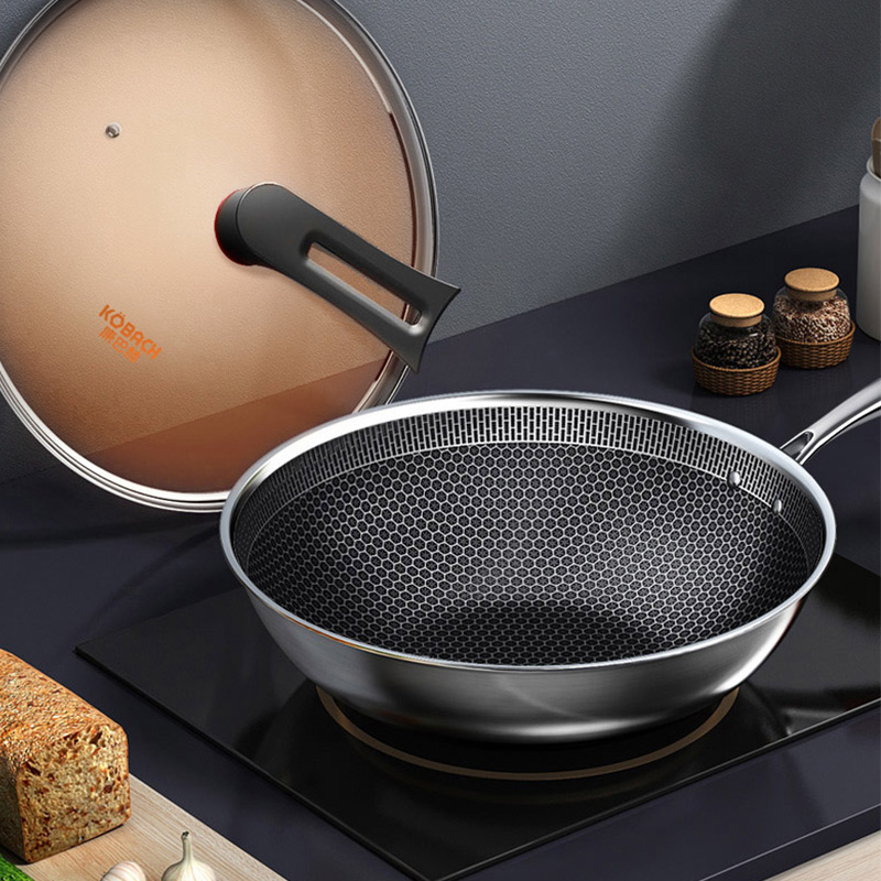 康巴赫炒锅32cm全花纹三层304不锈钢炒锅CFD32A2高清大图