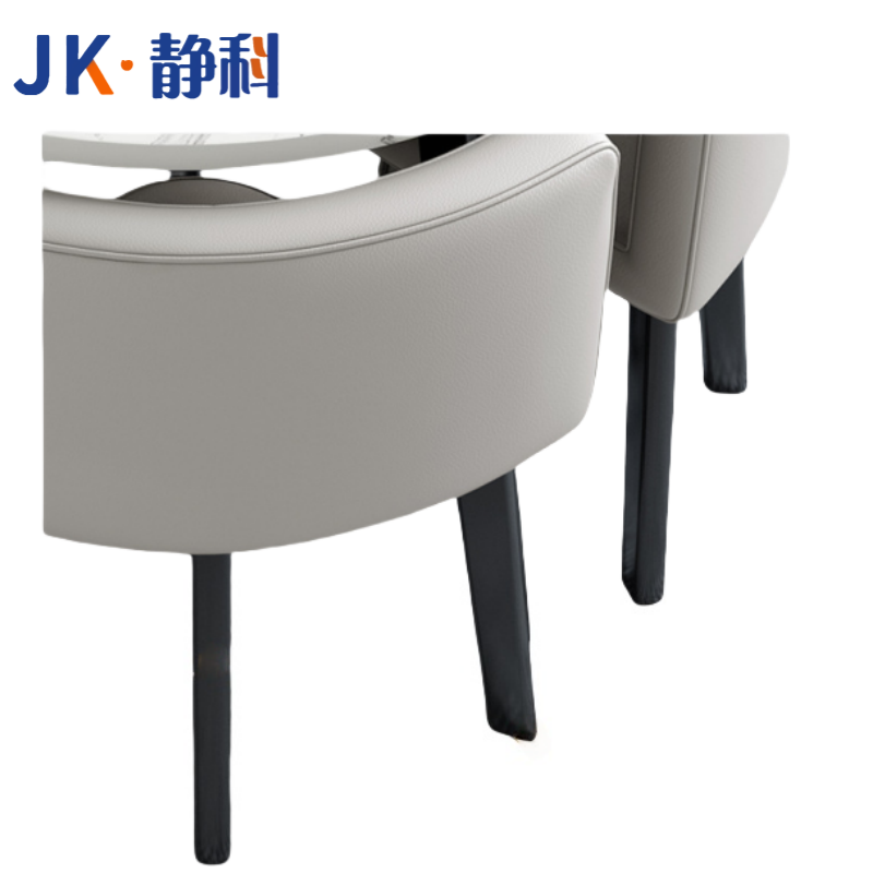 静科方桌洽谈桌80*80*75cm+4把椅黄拼白套高清大图