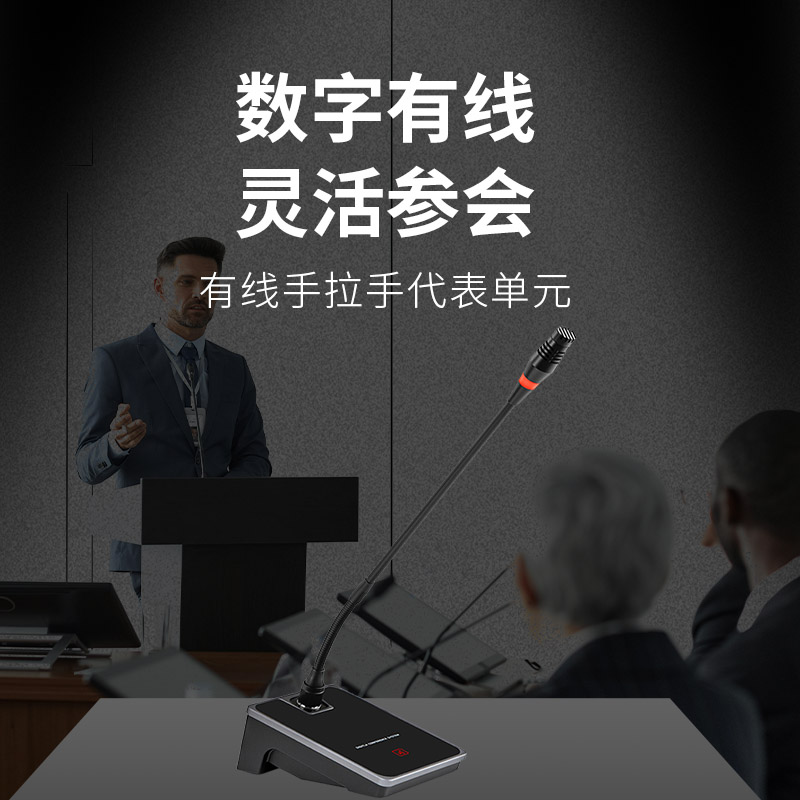 润普Runpu会议音频扩声系统 专业有线手拉手会议话筒麦克风长杆软管鹅颈麦代表单元RP-S-YXS9100D高清大图
