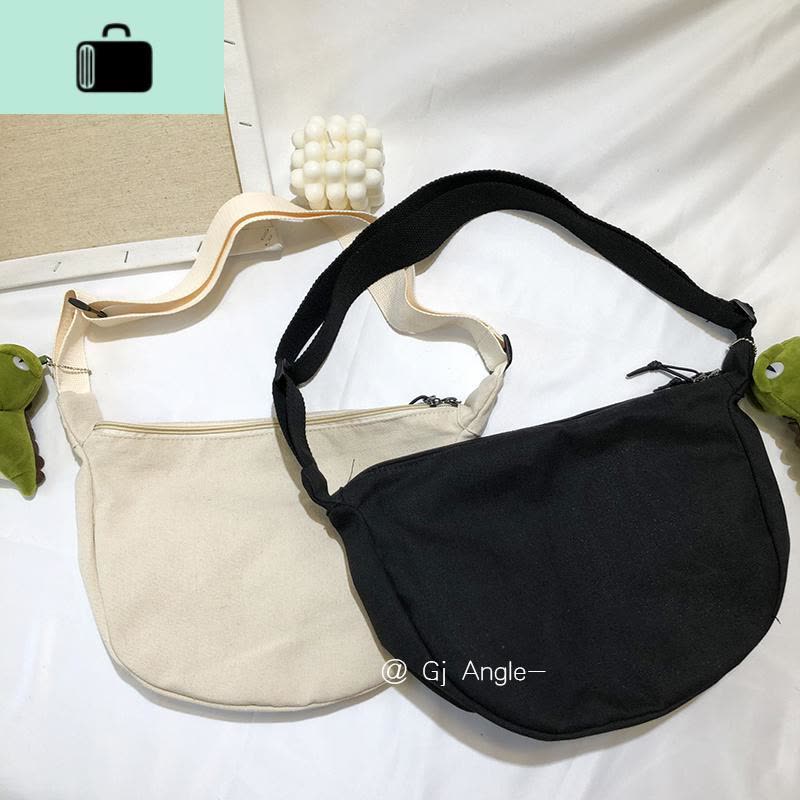 可爱日系复古文艺帆布斜挎女大容量单肩休闲百搭时尚街拍饺子包女NEW LAKE女斜挎包图片