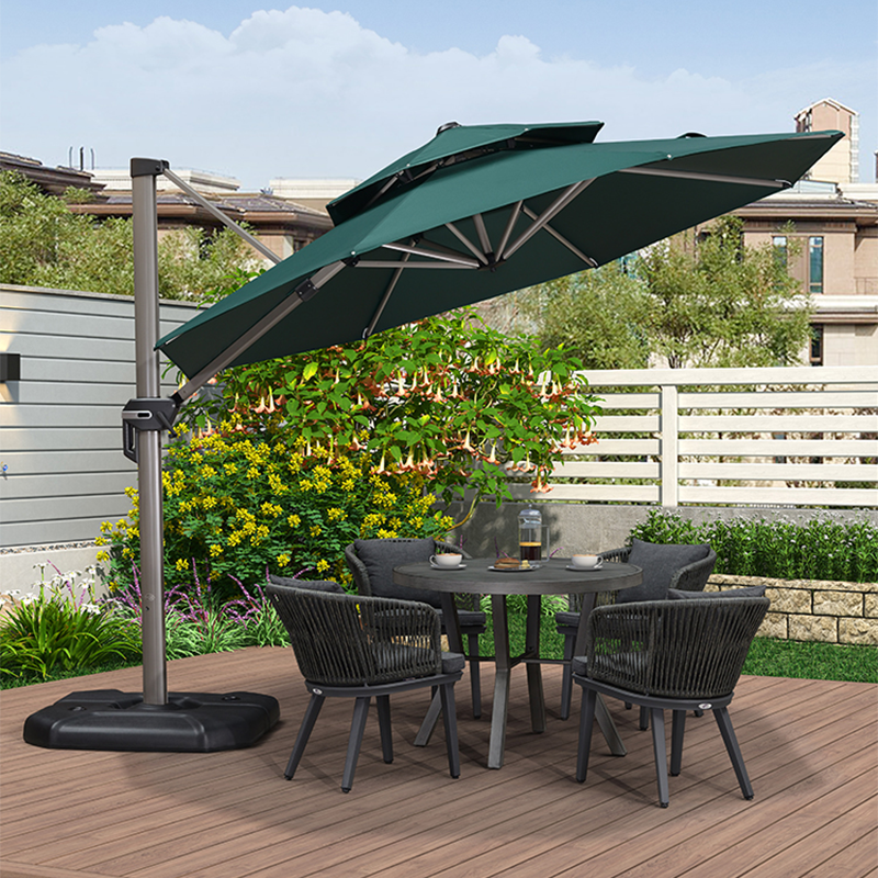 紫叶太阳伞户外庭院伞别墅花园室外罗马伞露台院子露天阳台遮阳伞 3米圆形【106MM杆370斤水箱】