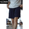 HLCOMAN藏青色泡泡纱4分短裤男士夏季薄款美式速干运动裤不过膝五分中裤