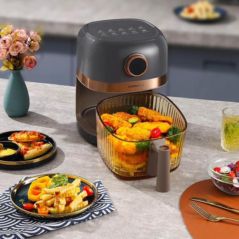 大宇(DAEWOO)家用电炸锅多功能可视窗口4L容量 空气炸锅 DYKZ-4008 幻影灰高清大图