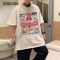 WOOG2005夏季休闲短袖男宽松印花半袖上衣圆领卡通情侣装T恤