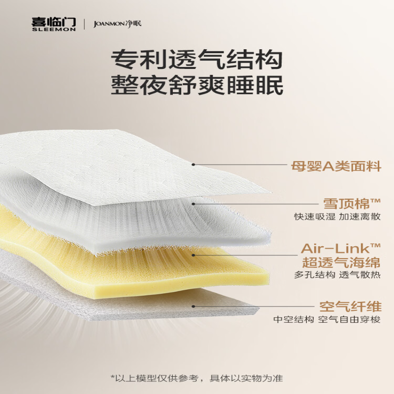 喜临门 净眠M60 四叶草0胶袋装弹簧空气纤维床垫软硬适中高清大图