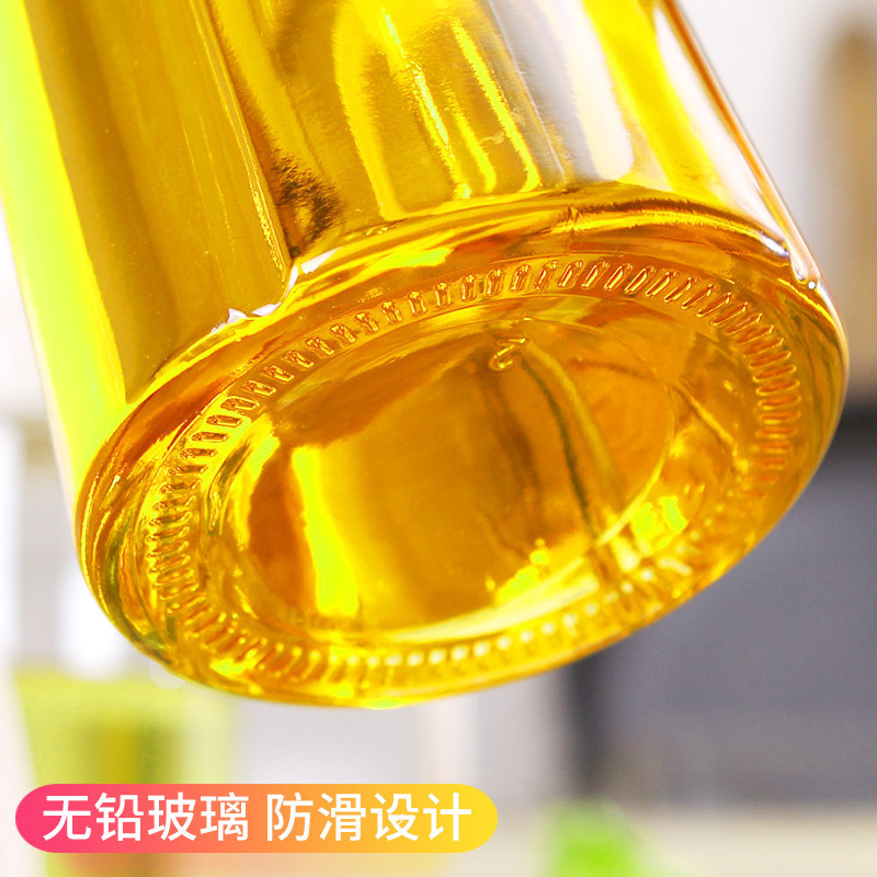 油瓶烘焙精灵家用厨房欧式不渗油自开盖玻璃翻盖防漏嘴装大容量不挂油开合 600ml-白色