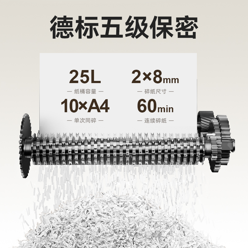 豪艺(HooYe)GM668碎纸机 5级保密可碎卡/光盘 25L 单次10张高清大图