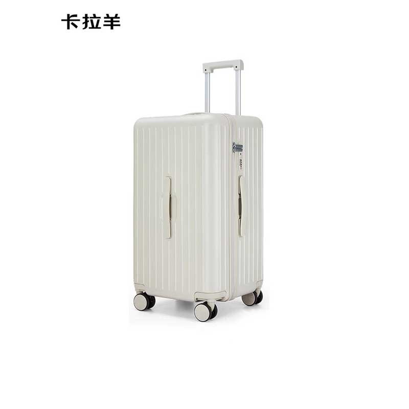卡拉羊防刮耐摔出国留学出游大容量行李箱CX8119-28燕麦灰780*395*360mm28英寸93L需托运
