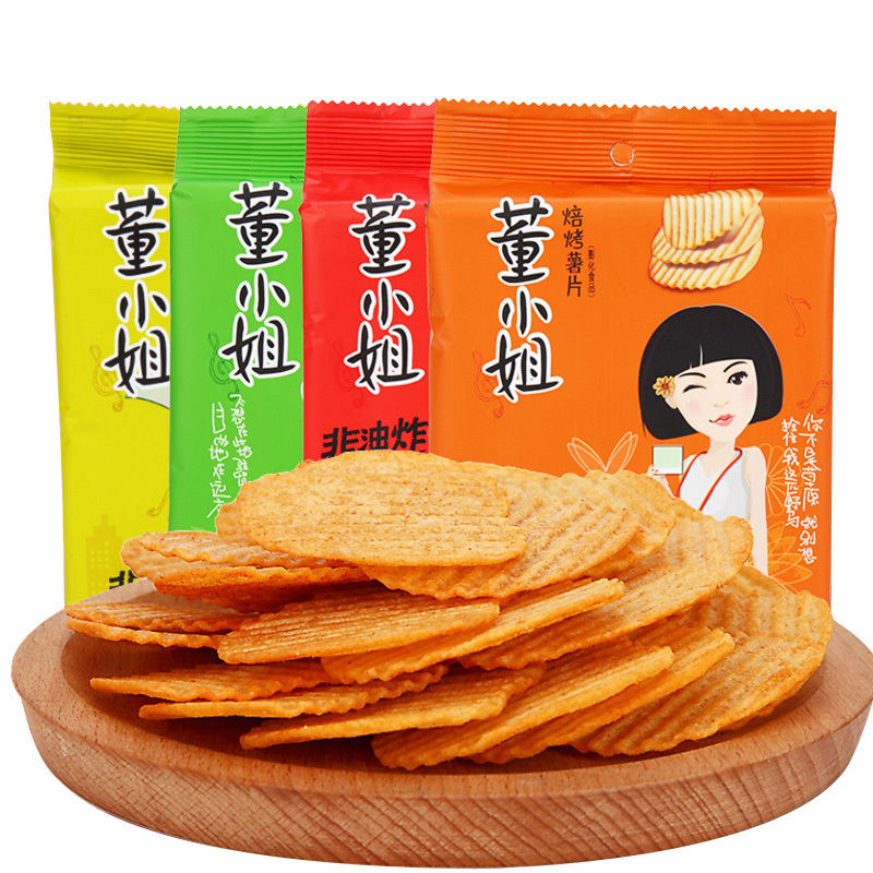 董小姐非油炸烘培薯片36克*8包小包装多种口味混装办公休闲零食品