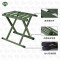 5325 织带马扎 便携小凳子户外马扎军绿色 加厚款40承重1000斤