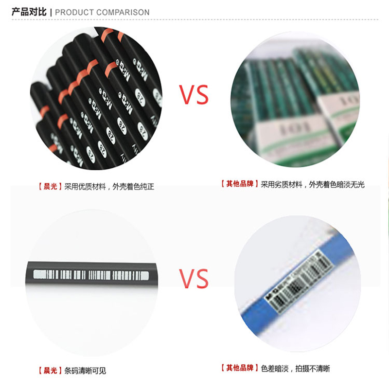 晨光 M&G 蓝/黑色笔杆2B铅笔 AWP34601