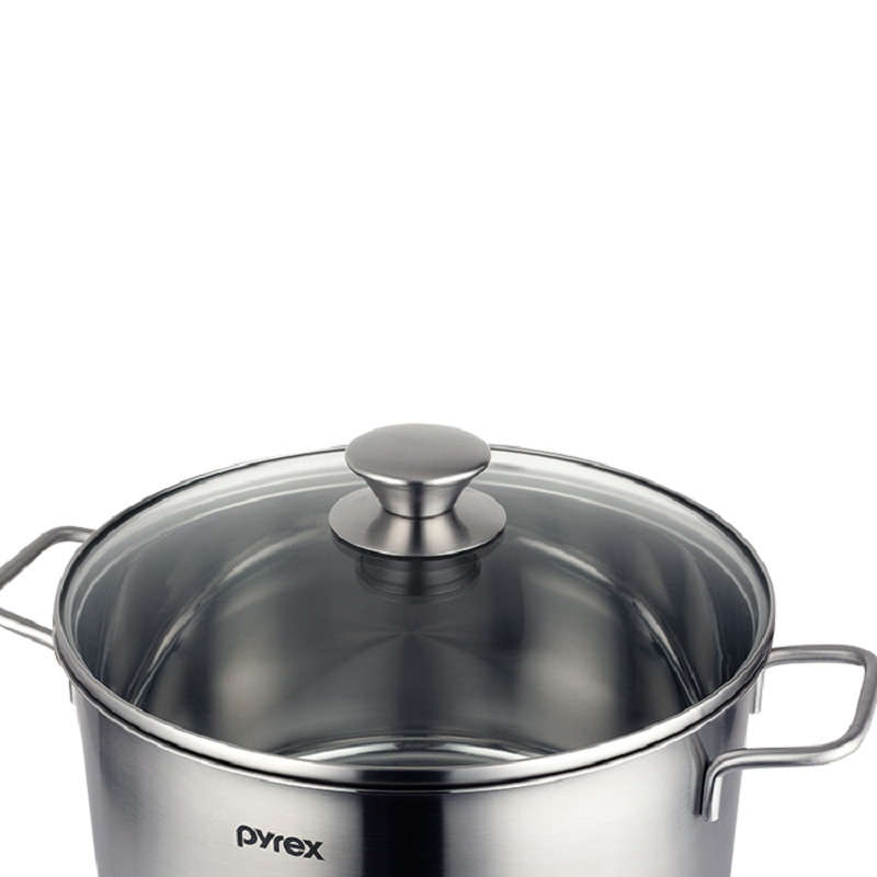 康宁(PYREX)PX-SS2-24-SUP/CN 不锈钢锅304不锈钢汤锅24cm不粘锅双耳炖锅电磁炉通用