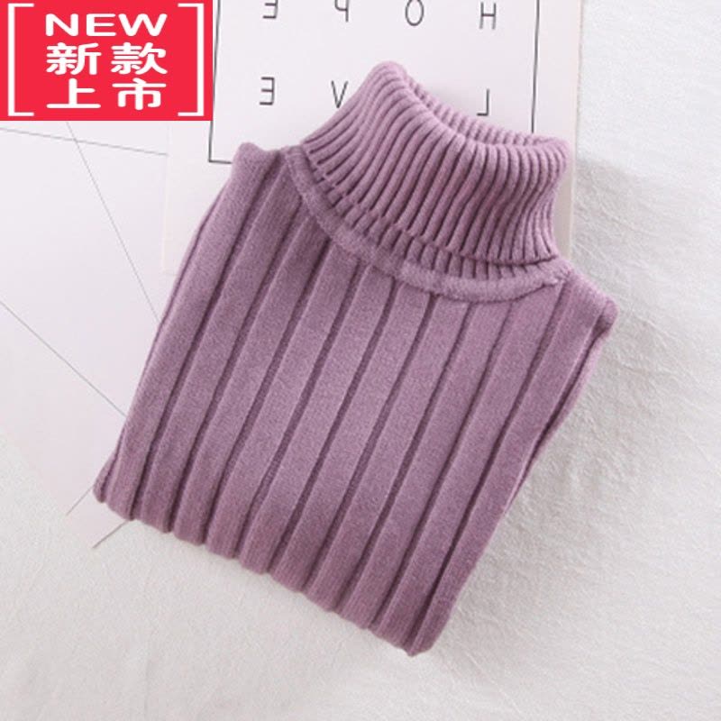 可莉允男童高领打底衫女童毛衣2022新款套头秋装加绒加厚冬季洋气儿童装图片